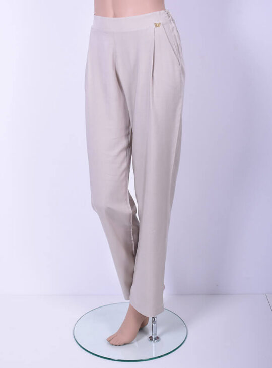Ανοιχτόχρωμη Μπεζ Παντελόνα