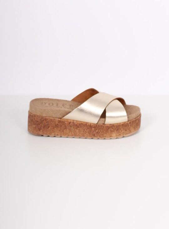 Χρυσή Καλοκαιρινή Πλατφόρμα Χιαστί Dolce