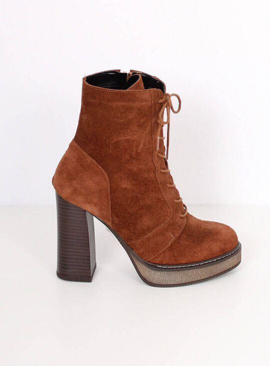 Δερμάτινο Μποτάκι Ταμπά Με Κορδόνι