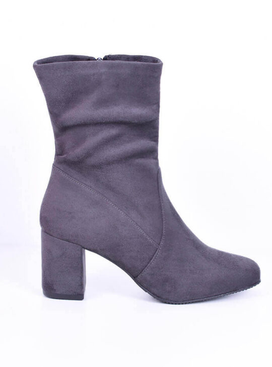 Γκρι Μπότα Δέρμα-Λύκρα