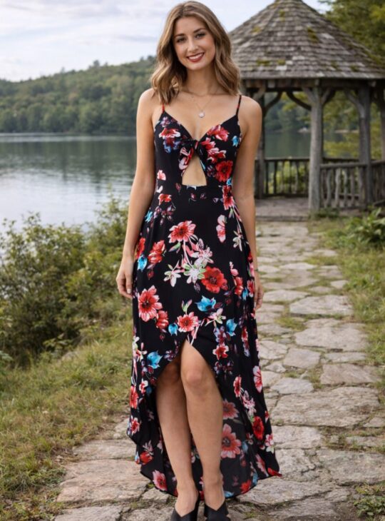 COCKTAIL ΤΙΡΑΝΤΕ ΦΛΟΡΑΛ ΦΟΡΕΜΑ ΜΕ ΑΝΟΙΓΜΑ ΣΤΟ ΚΕΝΤΡΟ ΚΡΟΥΑΖΕ ΤΕΛΕΙΩΜΑ ||ΓΥΝΑΙΚΕΙΑ ΡΟΥΧΑ||ΦΟΡΕΜΑΤΑ