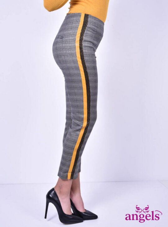 Παντελόνι Καρό Με Μουσταρδί Ρίγα