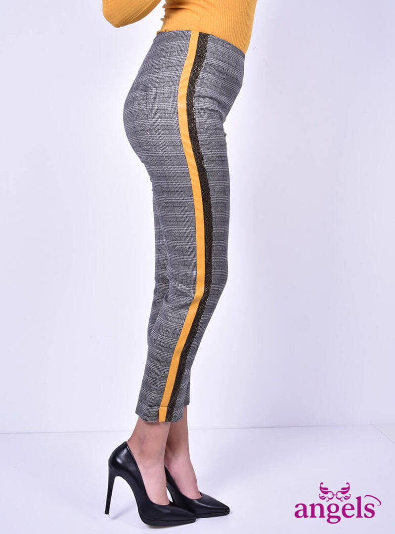 Παντελόνι Καρό Με Μουσταρδί Ρίγα