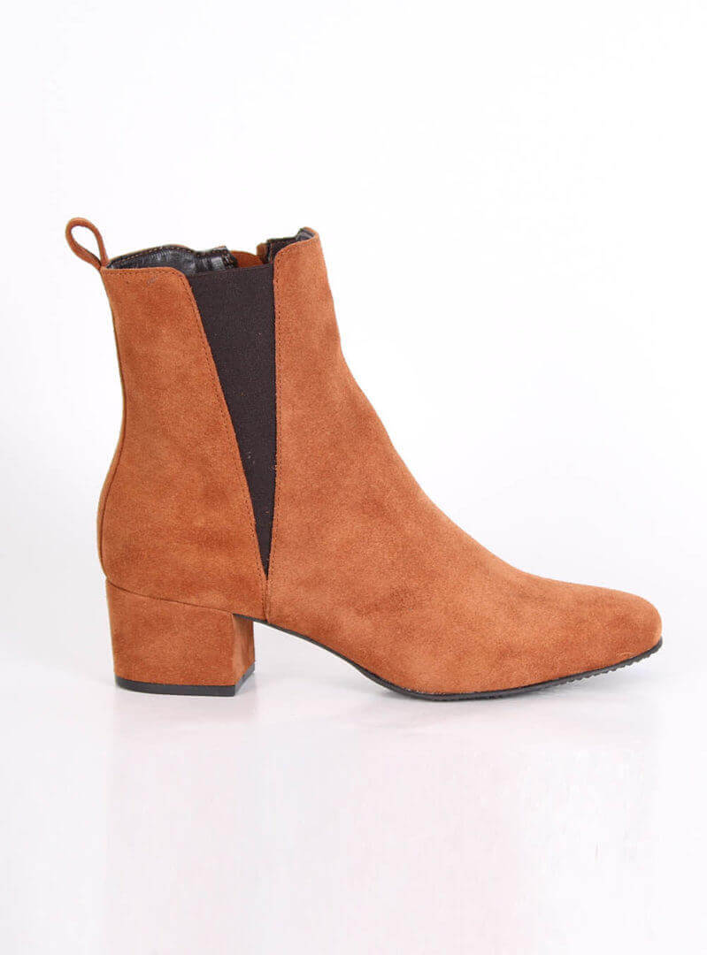 Δερμάτινα Ταμπά Μποτάκια Με Πλαϊνό Λάστιχο