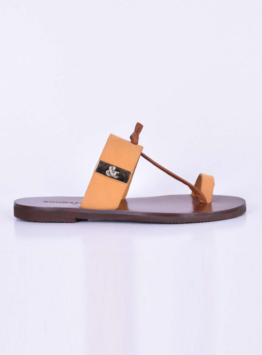 Κίτρινα δερμάτινα πέδιλα/σανδάλια||Γυναικεία Καλοκαιρινά Παπούτσια