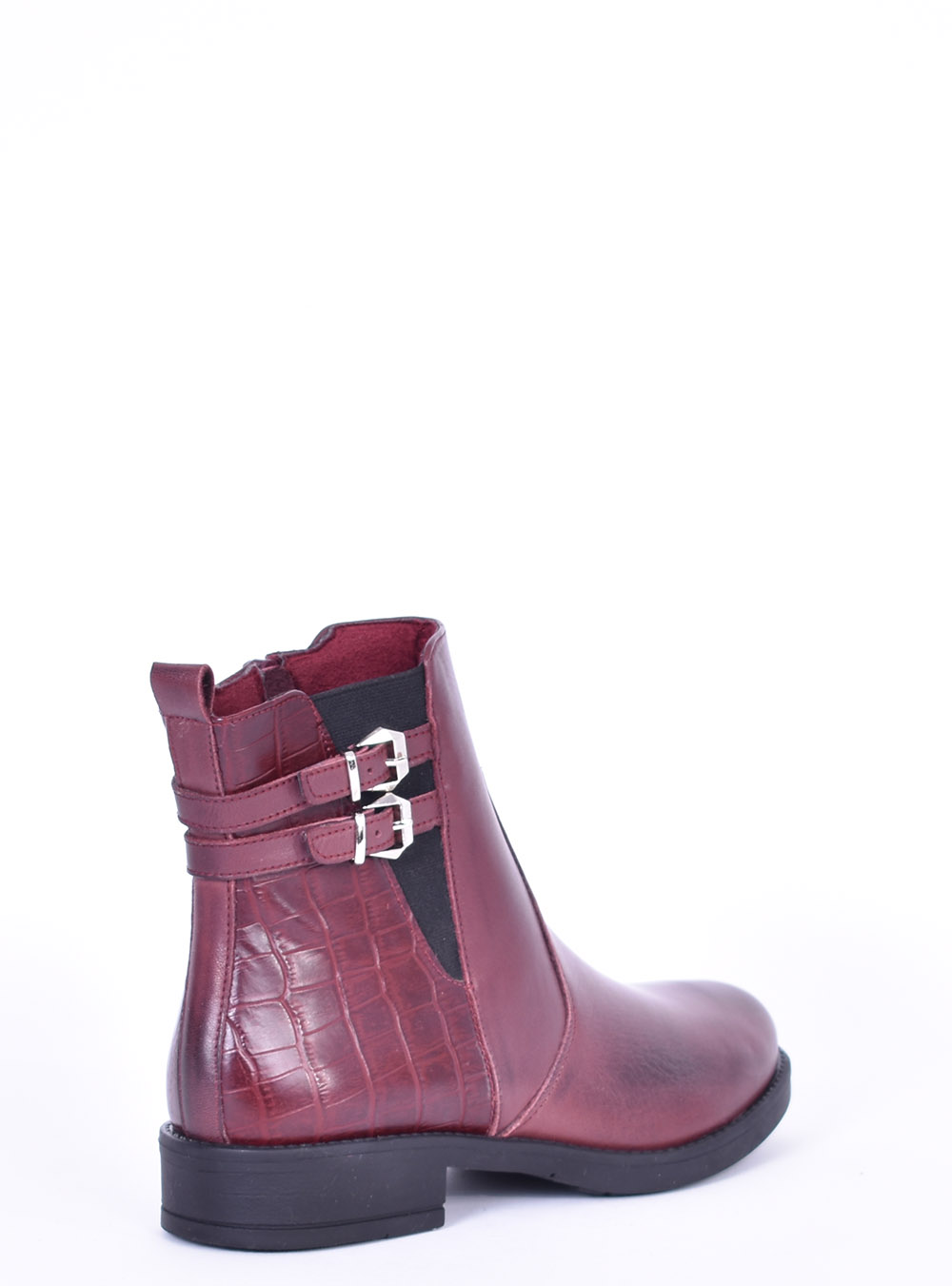 Μπορντώ Δερμάτινα Μποτάκια fardoulis shoes