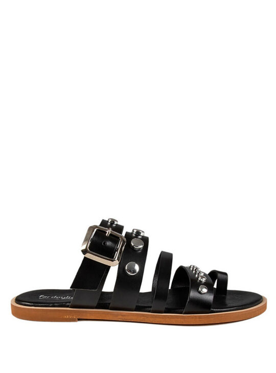 Γυναικεία δερμάτινα πέδιλα με τρουκς Fardoulis Shoes 227