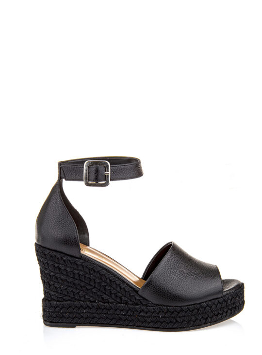 Fardoulis Shoes 601-47 Γκοφρε Δερμα μαύρο σχοινι