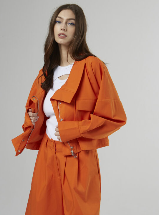 NEVER ON SUNDAY CLEA JACKET||Γυναικείο μπουφάν NEVER ON SUNDAY πορτοκαλί