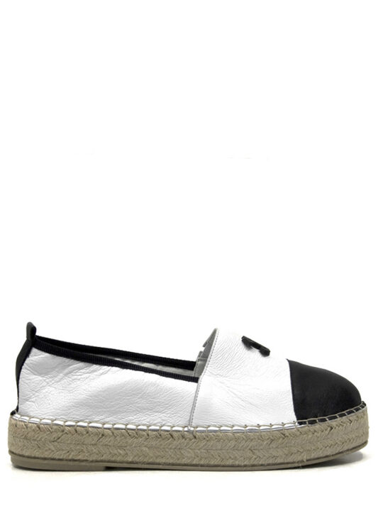 KOMIS Δερμάτινες εσπαντρίγιες ασπρόμαυρες K54||ΕΣΠΑΝΤΡΙΓΙΕΣ||ΔΕΡΜΑΤΙΝΑ ΓΥΝΑΙΚΕΙΑ ΠΑΠΟΥΤΣΙΑ