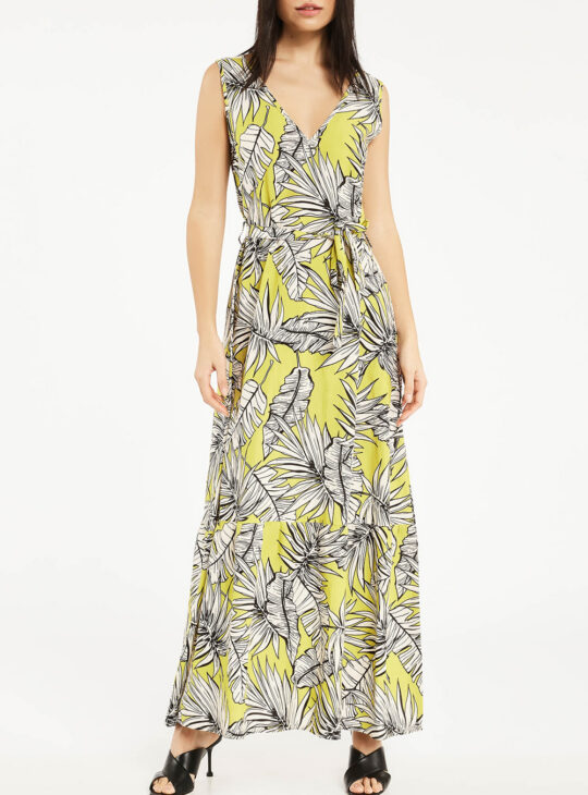 GAUDI Maxi Φόρεμα κίτρινο με print||ΦΟΡΕΜΑΤΑ||ΓΥΝΑΙΚΕΙΑ ΡΟΥΧΑ