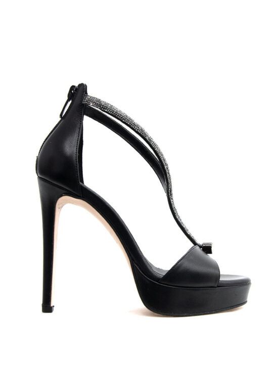 FARDOULIS 916-63L Ψηλά δερμάτινα πέδιλα μαύρα||Γυναικεία Πέδιλα