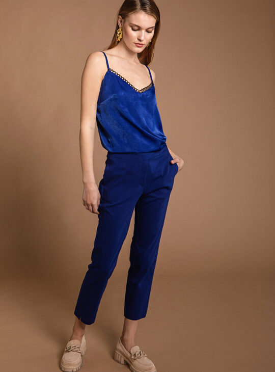 NEMA ΓΥΝΑΙΚΕΙΟ ΜΠΛΕ ΡΟΥΑ ΠΑΝΤΕΛΟΝΙ ΜΕ ΠΛΑΪΝΟ ΚΟΥΜΠΙ||ΓΥΝΑΙΚΕΙΑ ΠΑΝΤΕΛΟΝΙΑ