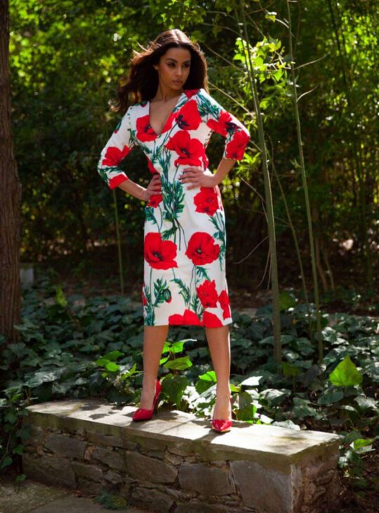 ΦΟΡΕΜΑ ΜΕ ΠΑΠΑΡΟΥΝΕΣ MINTI ME V ΛΑΙΜΟΚΟΨΗ ||EIRIANNA THE BRAND||ΓΥΝΑΙΚΕΙΑ ΦΟΡΕΜΑΤΑ MIDI||