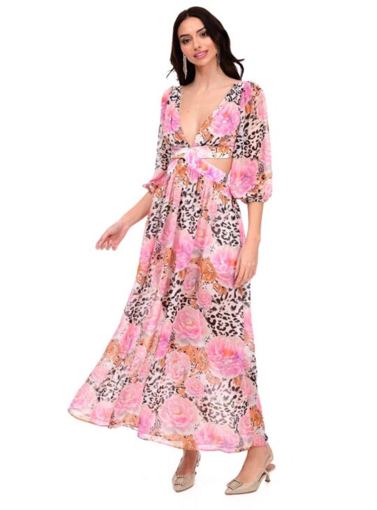 WE COSS Φλοράλ Φόρεμα Με Ανοίγματα