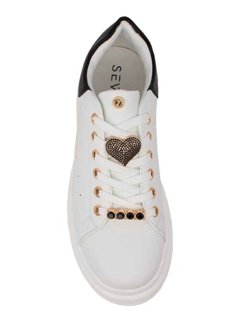 SEVEN SNEAKERS ΛΕΥΚΑ ΜΕ ΜΑΥΡΟ ΚΑΙ ΚΑΡΦΙΤΣΕΣ ||ΓΥΝΑΙΚΕΙΑ ΑΘΛΗΤΙΚΑ ΠΑΠΟΥΤΣΙΑ STREET STYLE