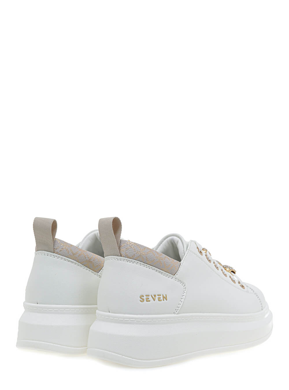 SEVEN SNEAKERS ΛΕΥΚΑ ΜΕ ΚΑΡΦΙΤΣΕΣ ΧΡΥΣΕΣ||ΓΥΝΑΙΚΕΙΑ ΑΘΛΗΤΙΚΑ ΠΑΠΟΥΤΣΙΑ STREET STYLE