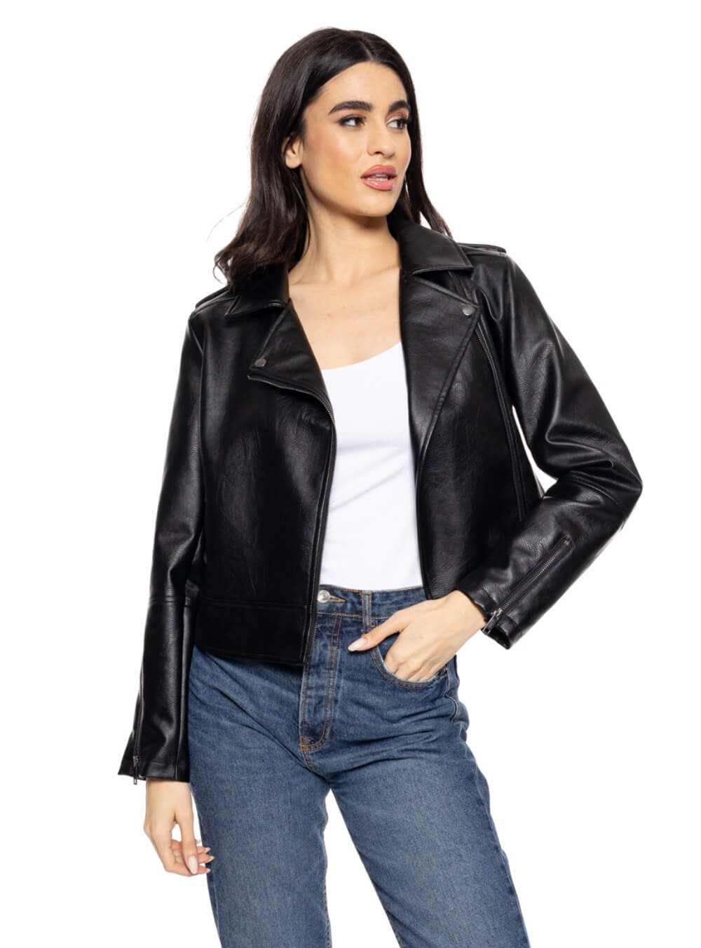 Γυναικείο μπουφάν δερματίνη σε μαυρο χρωμα στυλ biker SPLENDID FASHION||ΓΥΝΑΙΚΕΙΑ ΜΠΟΥΦΑΝ BIKER||ΓΥΝΑΙΚΕΙΑ ΡΟΥΧΑ||ΓΥΝΑΙΚΕΙΑ ΜΠΟΥΦΑΝ