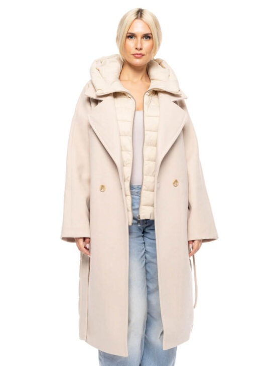 SPLENDID FASHION ΓΥΝΑΙΚΕΙΟ ΜΠΟΥΦΑΝ ΠΑΛΤΟ ΣΕ ΑΝΟΙΧΤΟ ΜΠΕΖ ΧΡΩΜΑ