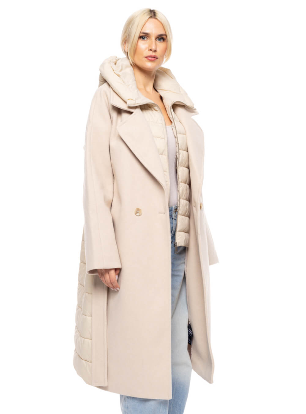 SPLENDID FASHION ΓΥΝΑΙΚΕΙΟ ΜΠΟΥΦΑΝ ΠΑΛΤΟ ΣΕ ΑΝΟΙΧΤΟ ΜΠΕΖ ΧΡΩΜΑ