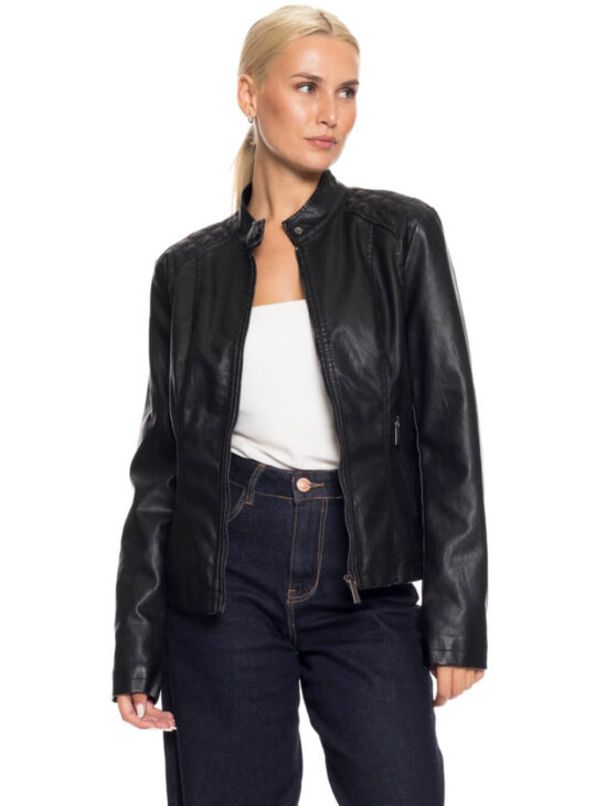 Γυναικείο μπουφάν δερματίνη σε μαυρο χρωμα με SPLENDID FASHION||ΓΥΝΑΙΚΕΙΑ ΜΠΟΥΦΑΝ||ΓΥΝΑΙΚΕΙΑ ΡΟΥΧΑ||ΓΥΝΑΙΚΕΙΑ ΜΠΟΥΦΑΝ