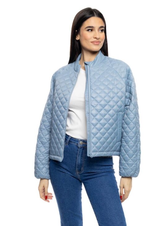 Γυναικείο μπουφάν ελαφρύ κατάλληλο για άνοιξη και φθινόπωρο σε σιελ χρώμα .SPLENDID FASHION||ΓΥΝΑΙΚΕΙΟ ΜΠΟΥΦΑΝ||ΓΥΝΑΙΚΕΙΑ ΡΟΥΧΑ