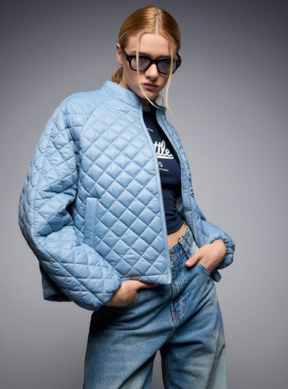 Γυναικείο μπουφάν ελαφρύ κατάλληλο για άνοιξη και φθινόπωρο σε σιελ χρώμα .SPLENDID FASHION||ΓΥΝΑΙΚΕΙΟ ΜΠΟΥΦΑΝ||ΓΥΝΑΙΚΕΙΑ ΡΟΥΧΑ