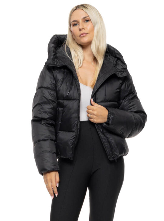Κοντό μαύρο μπουφάν με κουκούλα||ΓΥΝΑΙΚΕΙΑ ΜΠΟΥΦΑΝ ||SPLENDID FASHION||
