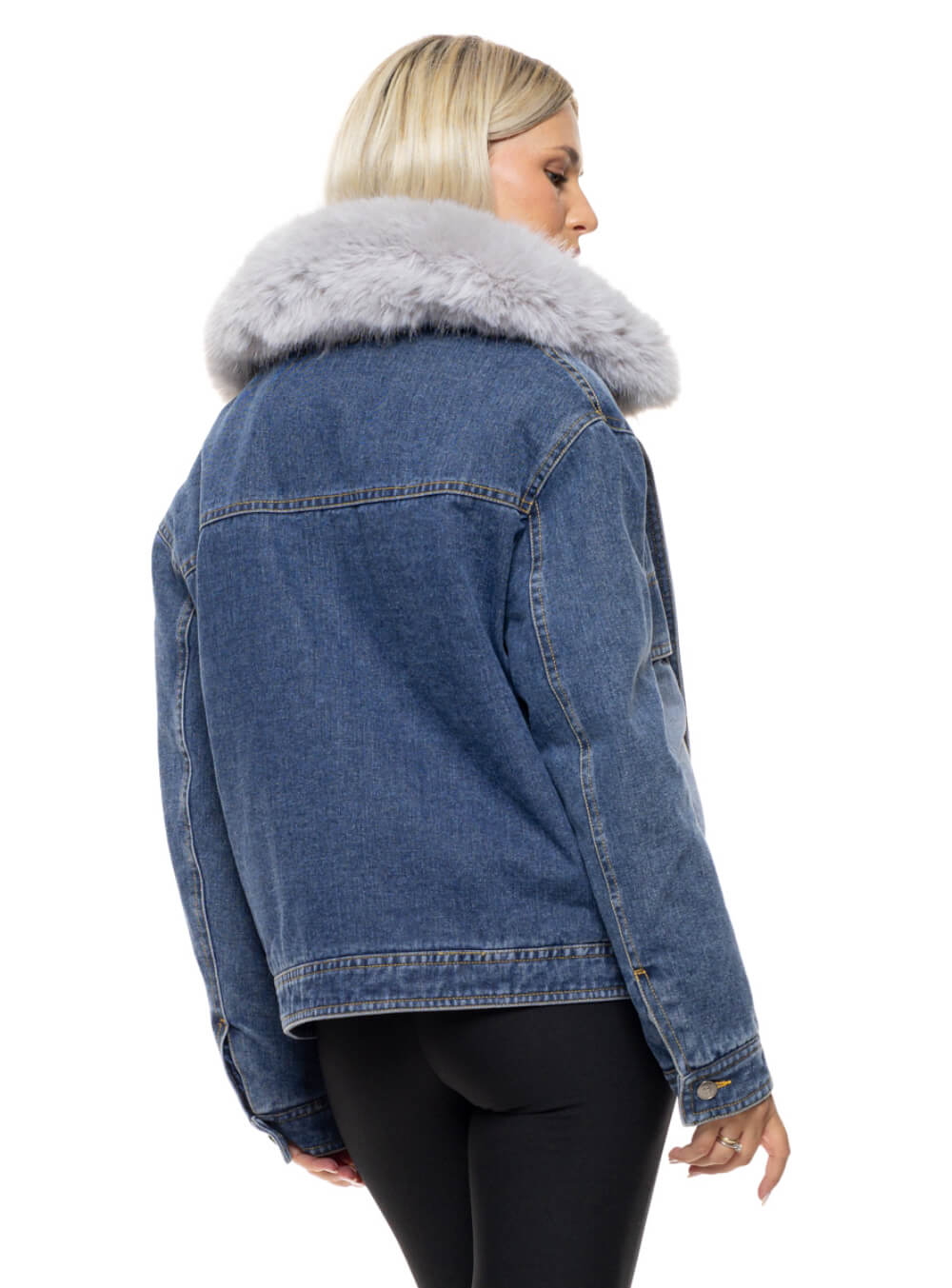 Τζιν μπουφάν με γούνα γυναικείο||Γυναικεία ρούχα||Γυναικεία τζιν μπουφάν||