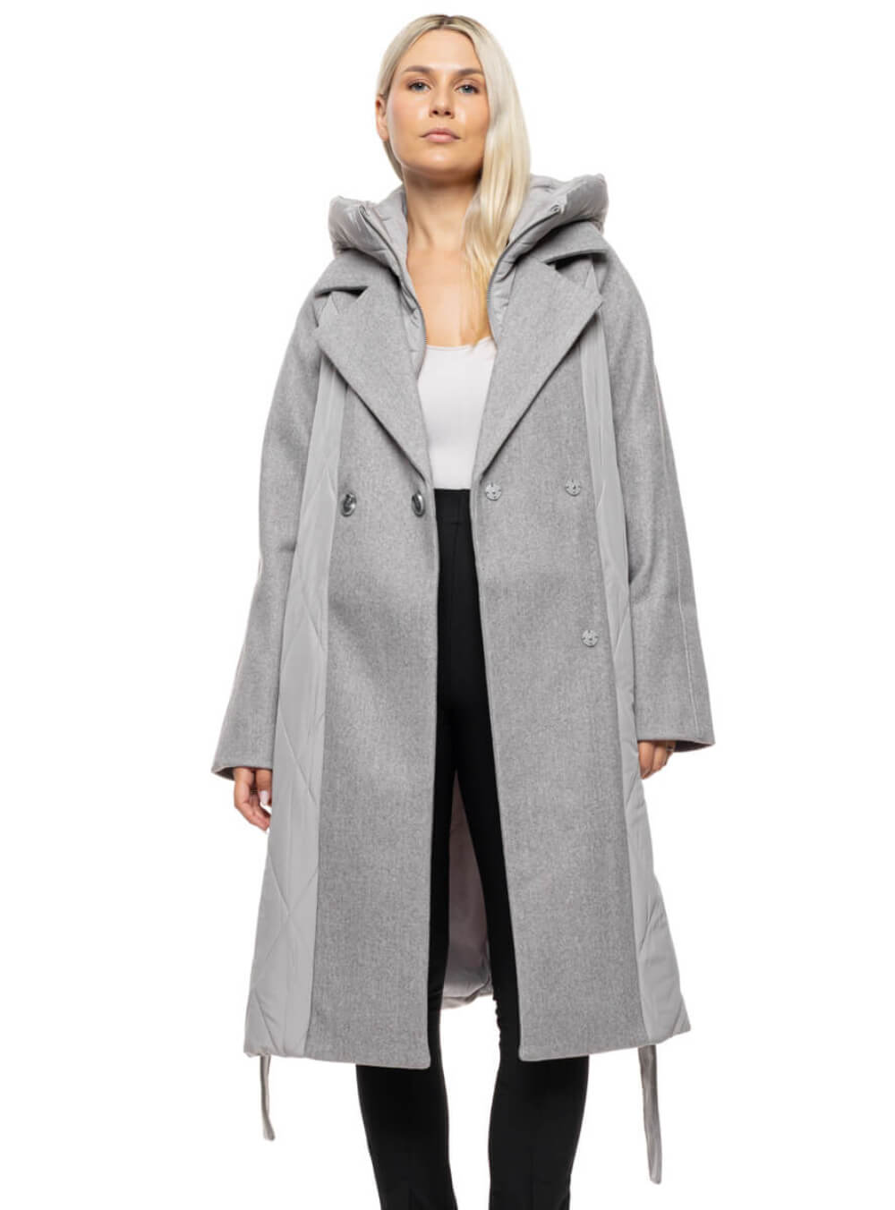 SPLENDID FASHION ΓΥΝΑΙΚΕΙΟ ΜΠΟΥΦΑΝ ΠΑΛΤΟ ΣΕ ΓΚΡΙ ΧΡΩΜΑ