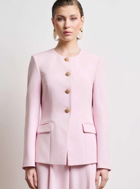 DESIREE Γυναικείο Σακάκι Με Χρυσά Κουμπιά Ροζ