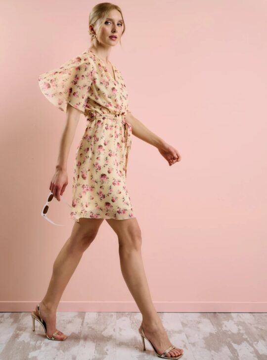 DESIREE Μίνι Floral Φόρεμα YELLOW