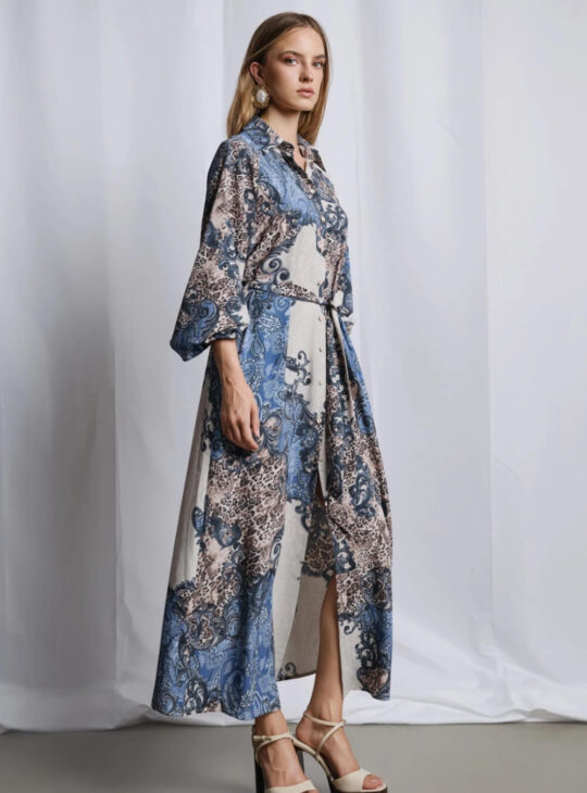 DESIREE Φόρεμα Σεμιζιέ Εμπριμέ Με ζώνη