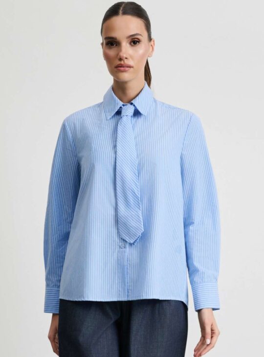 DESIREE Γυναικείο Ριγέ Πουκάμισο Με Γραβάτα