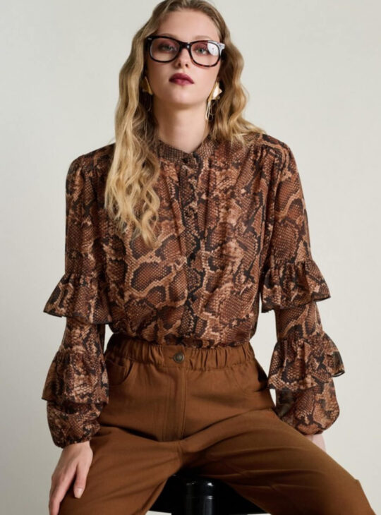 DESIREE Πουκάμισο Με Βολάν Snake Print