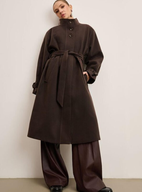 DESIREE ΠΑΛΤΟ ΚΑΦΕ OVERSIZED ΜΕ ΚΟΥΜΠΙΑ||ΓΥΝΑΙΚΕΙΑ ΡΟΥΧΑ