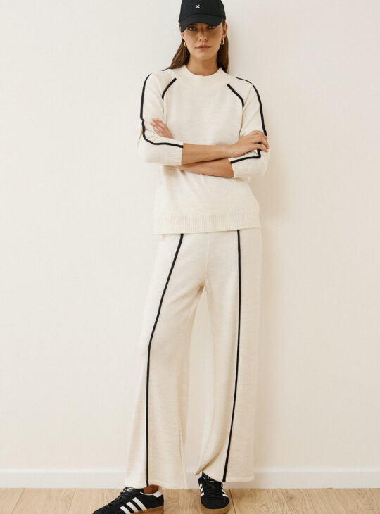 FIGARO Πλεκτό Παντελόνι NATURE BLACK