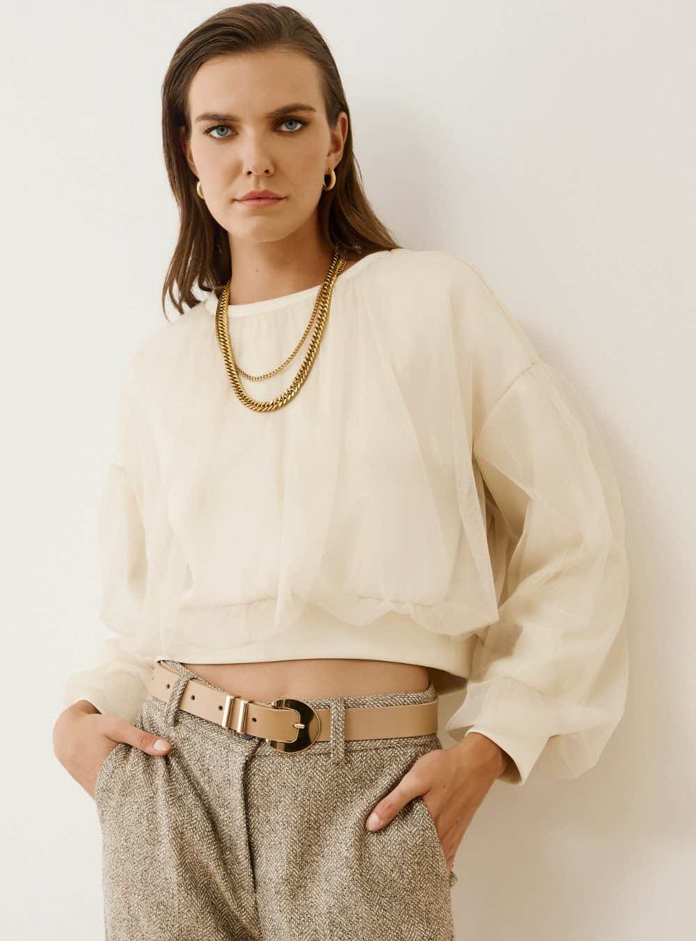 FIGARO Μπλούζα Με Διπλό Ύφασμα NATURE