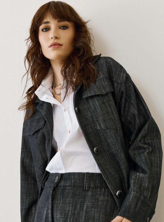 FIGARO Πουκάμισο BLACK DENIM