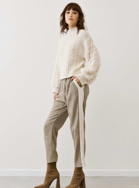 FIGARO Παντελόνι Με Λάστιχο Και Ρίγα NATURE