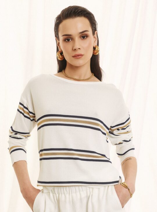 FIGARO Πλεκτή Μπλούζα Με Ρίγες