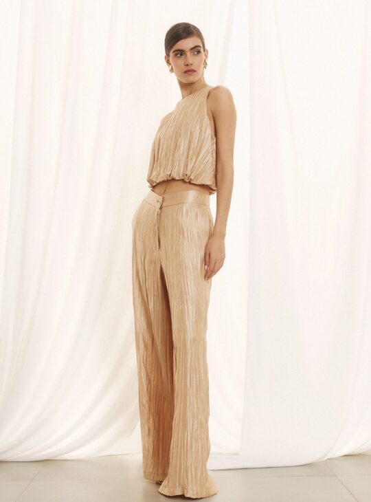 FIGARO Παντελόνα Πλισέ GOLD