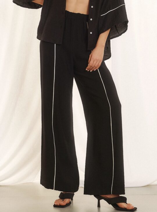 ΓΥΝΑΙΚΕΙΑ ΠΑΝΤΕΛΟΝΑ ΜΕ ΛΑΣΤΙΧΟ ΜΑΥΡΗ ΛΙΝΗ ΜΕ ΛΕΥΚΗ ΡΙΓΑ FIGARO FASHION||ΓΥΝΑΙΚΕΙΑ ΡΟΥΧΑ ΠΑΠΟΥΤΣΙΑ ΚΑΙ ΑΞΕΣΟΥΑΡ