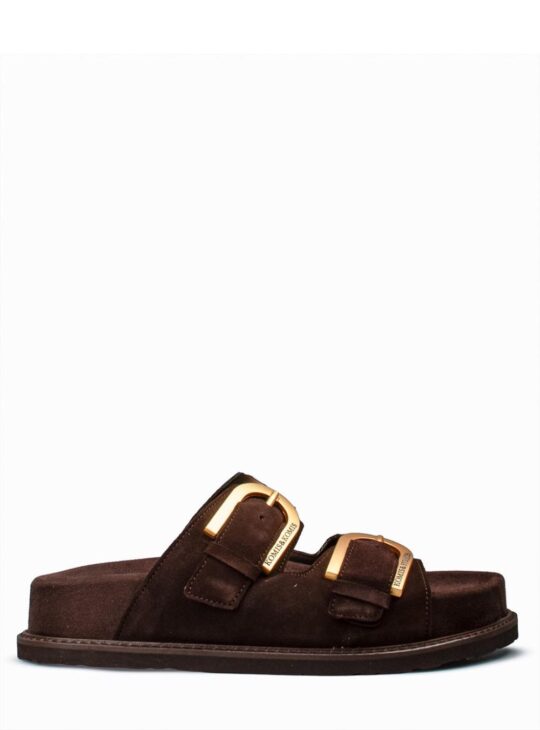 Γυναικεία ανατομικά σανδάλια/παντοφλέ κατασκευασμένα από suede δέρμα υψηλής ποιότητας με πάτο eco leather KOMIS & KOMIS Ύψος σόλας 4εκ.