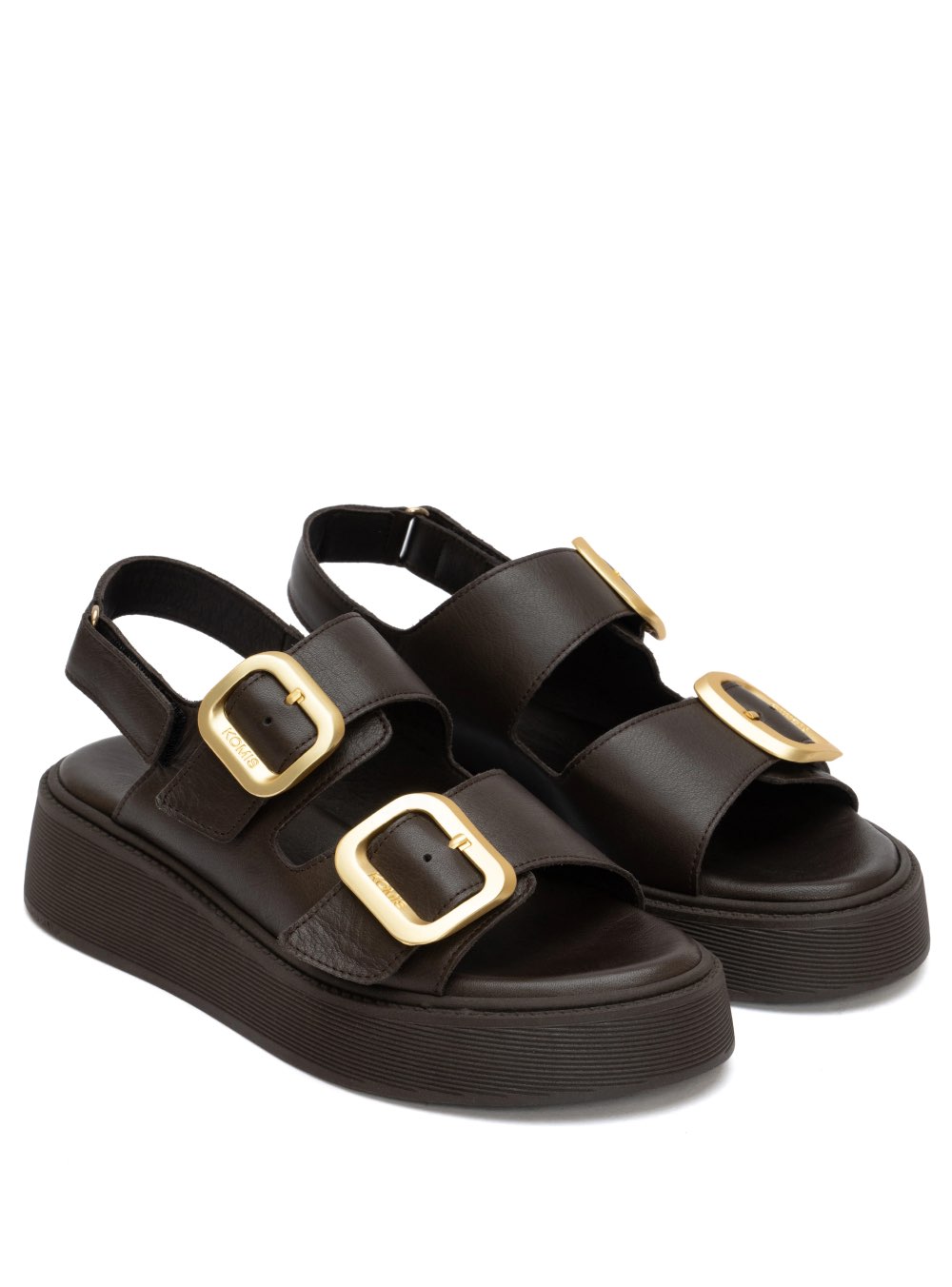 KOMIS Flatform Σανδάλια E34 BROWN - Image 2