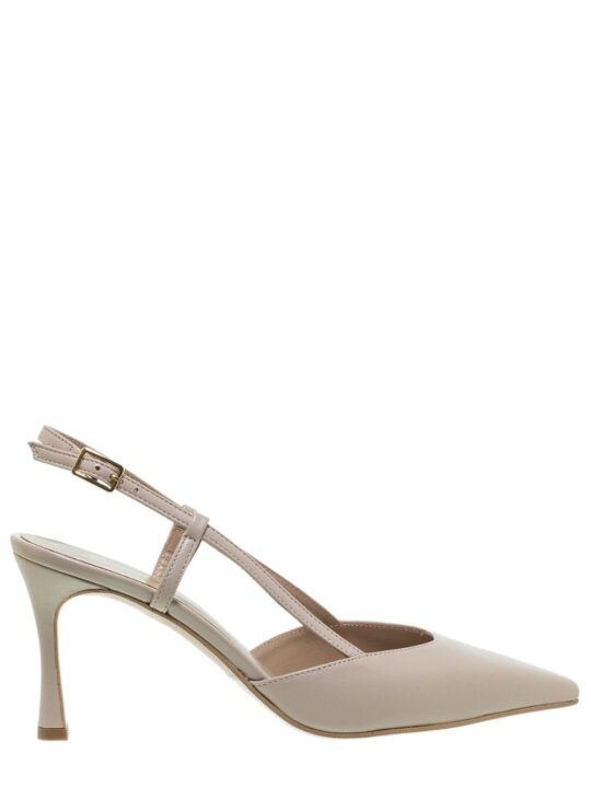 MOURTZI Slingback Δερμάτινες Γόβες BISCUIT