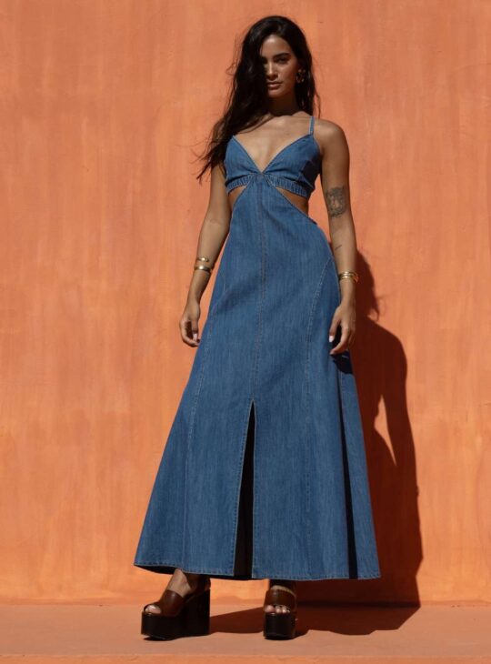 TZIN ΦΟΡΕΜΑ ΜΕ ΑΝΟΙΧΤΗ ΠΛΑΤΗ ||ΜΑΞΙ ΝΤΕΝΙΜ ΦΟΡΕΜΑ NEMA RESORTWEAR SERENE