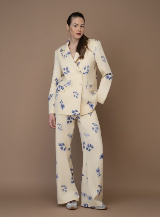 NEW AGE Παντελόνι VELINA YELLOW BLUE