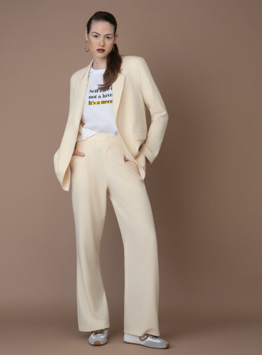 NEW AGE Γυναικείο Σακάκι OLIVIA PASTEL YELLOW