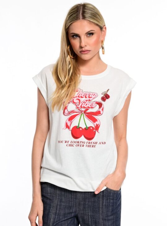 WE COSS Κοντομάνικη Μπλούζα Cherry Vibes